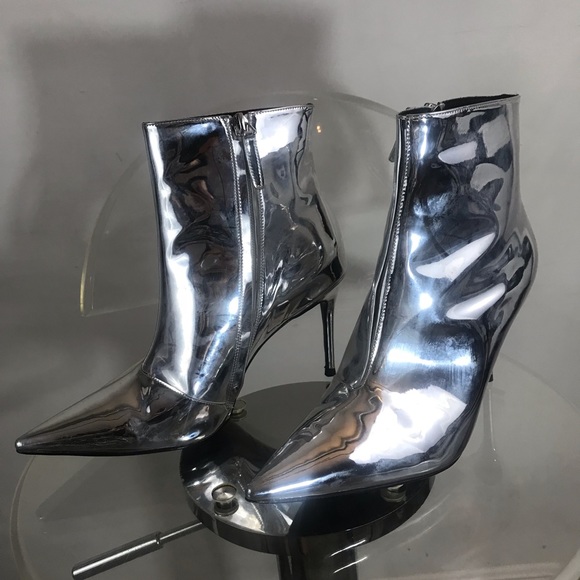 Balenciaga Shoes - Balenciaga metal silver booties mirror